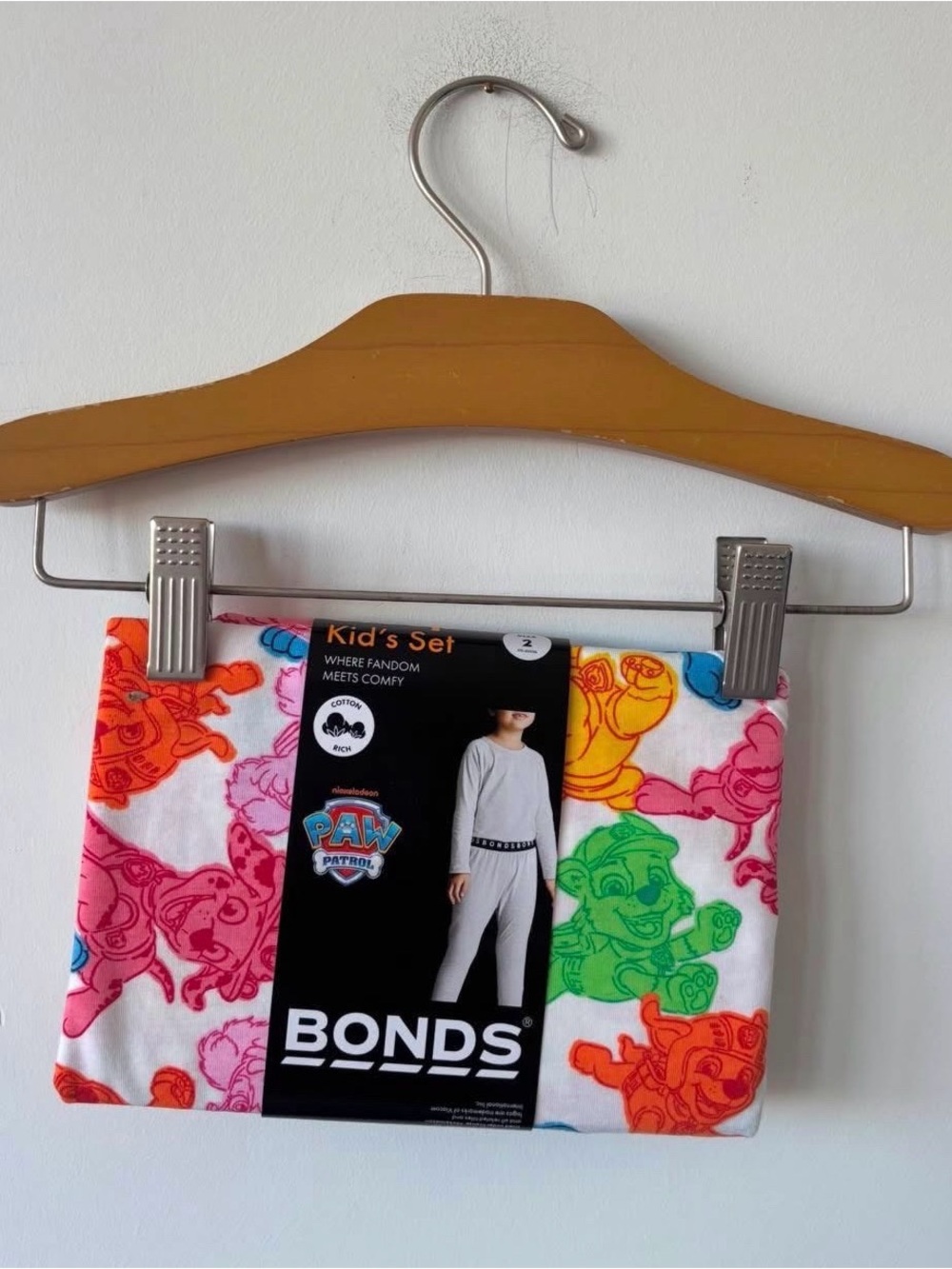 Bonds Kids Pajama Set - White with Multicolor Paw Patrol Print